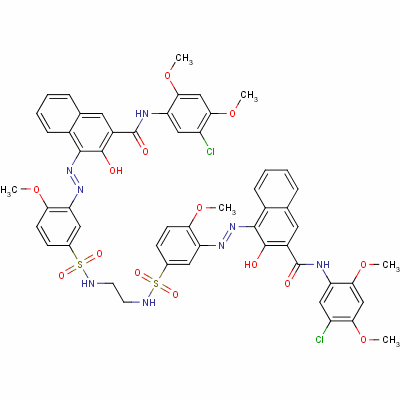 2-Naphthalenecarboxamide, 4,4-[1,2-ethanediylbis[iminosulfonyl( 6-methoxy-3,1-phenylene)azo]]bis[n-(5-chloro-2,4-dimethoxyphenyl)-3-hydroxy- Structure,4627-26-3Structure