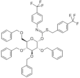 2,3,4,6-四-O-苯酰-α-D-吡喃葡糖基 p-三氟甲基苯甲硫基-N-(三氟甲基苯基)亚胺结构式_468095-63-8结构式