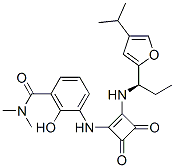 3-[[3-[(Dimethylamino)carbonyl]-2-hydroxyphenyl]amino]-4-[[(R)-1-(4-isopropylfuran-2-yl)propyl]amino]cyclobut-3-ene-1,2-dione Structure,473728-58-4Structure