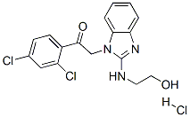 (9ci)-1-(2,4-二氯苯基)-2-[2-[(2-羟基乙基)氨基]-1H-苯并咪唑-1-基]乙酮盐酸盐结构式_474003-73-1结构式