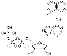 4-氨基-3-(1-萘甲基)-1H-吡唑并[3,4-d]嘧啶-1-(β-d-呋核亚硝脲-5-三磷酸)结构式_476371-81-0结构式