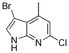 1H-pyrrolo[2,3-b]pyridine, 3-bromo-6-chloro-4-methyl- Structure,4893-89-4Structure