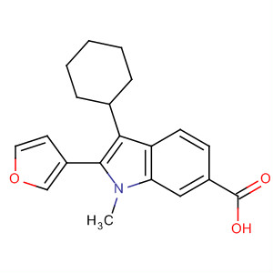 3-Cyclohexyl-2-furan-3-yl-1-methyl-1h-indole-6-carboxylic acid Structure,494799-77-8Structure