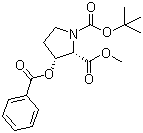 (2S,3r)-n-tert-butoxycarbonyl-3-benzoyloxy-2-pyrrolidinecarboxylic acid methyl ester Structure,496841-07-7Structure