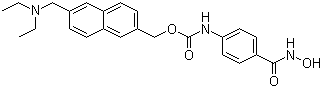 [4-[(Hydroxyamino)carbonyl]phenyl]carbamic acid [6-[(diethylamino)methyl]-2-naphthalenyl]methyl ester Structure,497833-27-9Structure