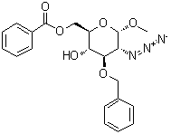 Methyl 2-azido-2-deoxy-3-o-(phenylmethyl)-alpha-d-glucopyranoside 6-benzoate Structure,501088-17-1Structure