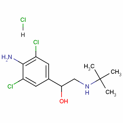 (+)-4-氨基-alpha-[(叔丁基氨基)甲基]-3,5-二氯苄醇盐酸盐结构式_50310-83-3结构式