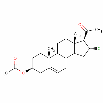 16-alpha-氯-20-氧代孕甾-5-烯-3-beta-基乙酸酯结构式_50678-52-9结构式