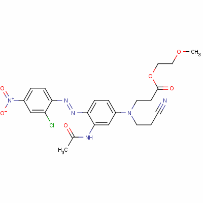 2-甲氧基乙基 N-[3-(乙酰氨基)-4-[(2-氯-4-硝基苯基)偶氮]苯基]-N-(2-氰基乙基)-beta-丙氨酸酯结构式_51248-73-8结构式