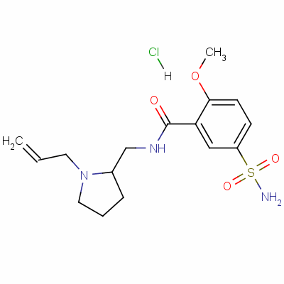 N-[[1-(烯丙基)-2-吡咯烷]甲基]-5-(氨基磺酰基)-2-甲氧基苯甲酰胺盐酸盐结构式_51489-21-5结构式