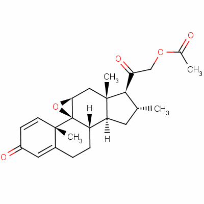 9beta,11beta-环氧-21-羟基-16alpha-甲基孕甾-1,4-二烯-3,20-二酮 21-乙酸酯结构式_52092-65-6结构式