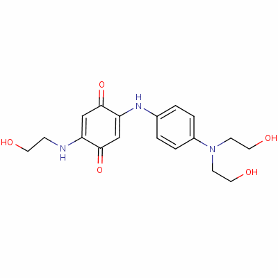 2-[[4-[Bis(2-hydroxyethyl)amino]phenyl ]amino]-5-[(2-hydroxyethyl)amino]cyclohexa-2,5-diene-1,4-dione Structure,52136-25-1Structure