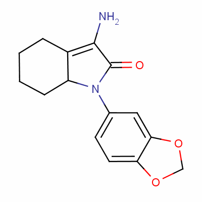 3-氨基-1-(1,3-苯并二氧杂环戊烯l-5-基)-1,4,5,6,7,7a-六氢-2H-吲哚-2-酮结构式_52480-74-7结构式