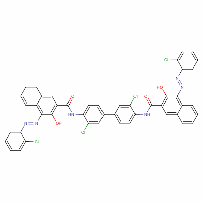 2-Naphthalenecarboxamide, n,n-(3,3-dichloro[1,1-biphenyl]-4,4-diyl)bis[4-[(2-chlorophenyl)azo]-3-hydroxy- Structure,5280-74-0Structure