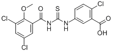 2-Chloro-5-[[[(3,5-dichloro-2-methoxybenzoyl)amino]thioxomethyl ]amino]-benzoic acid Structure,530148-02-8Structure