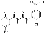 3-[[[(5-Bromo-2-chlorobenzoyl)amino]thioxomethyl ]amino]-4-chloro-benzoic acid Structure,530148-22-2Structure