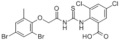 3,5-Dichloro-2-[[[[(2,4-dibromo-6-methylphenoxy)acetyl ]amino]thioxomethyl ]amino]-benzoic acid Structure,530153-32-3Structure