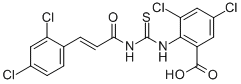 3,5-Dichloro-2-[[[[3-(2,4-dichlorophenyl)-1-oxo-2-propenyl ]amino]thioxomethyl ]amino]-benzoic acid Structure,530154-22-4Structure