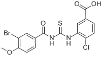 3-[[[(3-Bromo-4-methoxybenzoyl)amino]thioxomethyl ]amino]-4-chloro-benzoic acid Structure,530156-67-3Structure