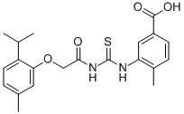 4-Methyl-3-[[[[[5-methyl-2-(1-methylethyl)phenoxy]acetyl ]amino]thioxomethyl ]amino]-benzoic acid Structure,531542-34-4Structure