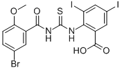 2-[[[(5-Bromo-2-methoxybenzoyl)amino]thioxomethyl ]amino]-3,5-diiodo-benzoic acid Structure,531544-76-0Structure