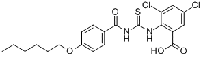 3,5-Dichloro-2-[[[[4-(hexyloxy)benzoyl ]amino]thioxomethyl ]amino]-benzoic acid Structure,531545-77-4Structure