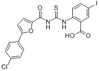 2-[[[[[5-(4-Chlorophenyl)-2-furanyl ]carbonyl ]amino]thioxomethyl ]amino]-5-iodo-benzoic acid Structure,532389-81-4Structure