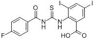 2-[[[(4-Fluorobenzoyl)amino]thioxomethyl ]amino]-3,5-diiodo-benzoic acid Structure,532408-13-2Structure