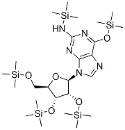 n-(三甲基甲硅烷基)-6-[(三甲基甲硅烷基)氧基]-9-[2,3,5-三s-o-(三甲基甲硅烷基)-beta-d-呋核亚硝脲]-9H-嘌呤-2-胺结构式_53294-38-5结构式