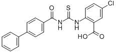 2-[[[([1,1’-Biphenyl ]-4-ylcarbonyl)amino]thioxomethyl ]amino]-5-chloro-benzoic acid Structure,532951-74-9Structure