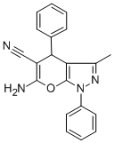 6-氨基-3-甲基-1,4-二苯基-1,4-二氢-吡喃o[2,3-c]吡唑-5-甲腈结构式_53316-57-7结构式