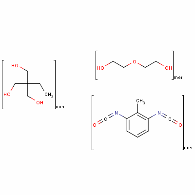 3-丙烷二醇与 1,3-二异氰酸甲基苯和 2,2-氧基二乙醇聚合物结构式