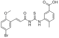 3-[[[[3-(5-Bromo-2-methoxyphenyl)-1-oxo-2-propenyl ]amino]thioxomethyl ]amino]-4-methyl-benzoic acid Structure,535964-53-5Structure