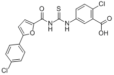 2-Chloro-5-[[[[[5-(4-chlorophenyl)-2-furanyl ]carbonyl ]amino]thioxomethyl ]amino]-benzoic acid Structure,535977-58-3Structure