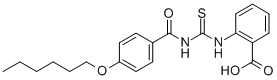 2-[[[[4-(Hexyloxy)benzoyl ]amino]thioxomethyl ]amino]-benzoic acid Structure,536979-03-0Structure