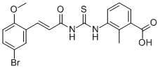 3-[[[[3-(5-Bromo-2-methoxyphenyl)-1-oxo-2-propenyl]amino]thioxomethyl]amino]-2-methyl-benzoic acid Structure,536981-21-2Structure