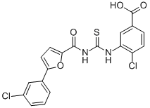 4-Chloro-3-[[[[[5-(3-chlorophenyl)-2-furanyl]carbonyl]amino]thioxomethyl]amino]-benzoic acid Structure,536982-36-2Structure