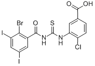 3-[[[(2-Bromo-3,5-diiodobenzoyl)amino]thioxomethyl]amino]-4-chloro-benzoic acid Structure,536983-41-2Structure