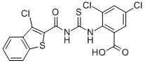 3,5-Dichloro-2-[[[[(3-chlorobenzo[b]thien-2-yl)carbonyl]amino]thioxomethyl]amino]-benzoic acid Structure,536983-75-2Structure