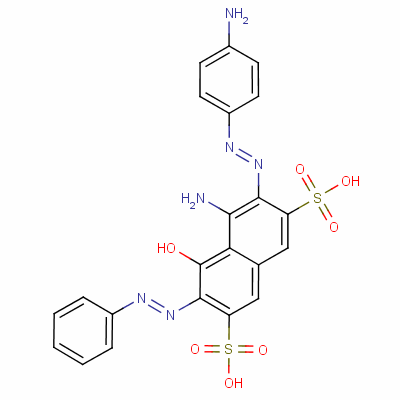 4-Amino-3-[(4-aminophenyl)azo]-5-hydroxy-6-(phenylazo)naphthalene-2,7-disulphonic acid Structure,54291-12-2Structure