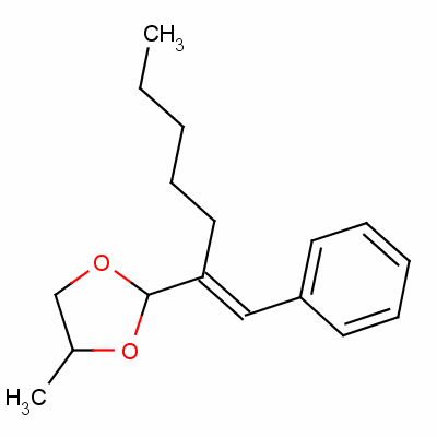 4-甲基-2-[1-(苯基亚甲基)己基]-1,3-二氧戊环结构式_5436-77-1结构式