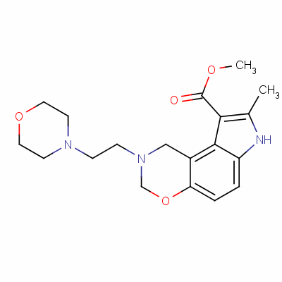 Methyl 1,2,3,7-tetrahydro-8-methyl-2-(2-morpholinoethyl)pyrrolo[3.2-f][1,3]benzoxazine-9-carboxylate Structure,54436-08-7Structure