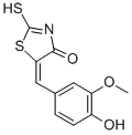 (5E)-5-(4-Hydroxy-3-methoxybenzylidene)-2-mercapto-1,3-thiazol-4(5H)-one Structure,5447-37-0Structure