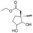 Cyclopentaneacetic acid,1-ethynyl-2,3-dihydroxy-,ethyl ester,(1s)-(9ci) Structure,545363-19-7Structure