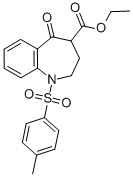 Ethyl5-oxo-1-tosyl-2,3,4,5-tetrahydro-1h-benzo[b]azepine-4-carboxylate Structure,54620-98-3Structure