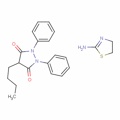 4-Butyl-1,2-diphenylpyrazolidine-3,5-dione, compound with 4,5-dihydrothiazol-2-amine (1:1) Structure,54749-86-9Structure