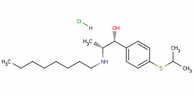 (R*,r*)-4-[isopropylthio]-alpha-[1-(octylamino)ethyl]benzyl alcohol hydrochloride Structure,54767-74-7Structure