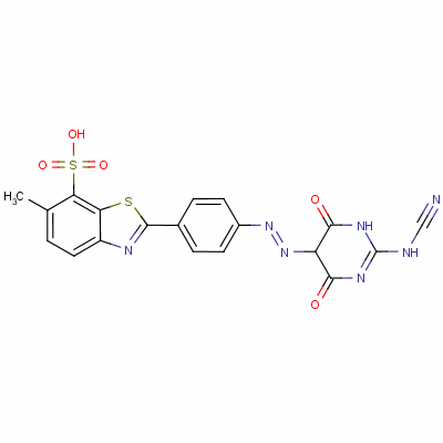 2-[4-[[2-(Cyanoimino)hexahydro-4,6-dioxopyrimidin-5-yl ]azo]phenyl ]-6-methylbenzothiazole-7-sulphonic acid Structure,55067-14-6Structure