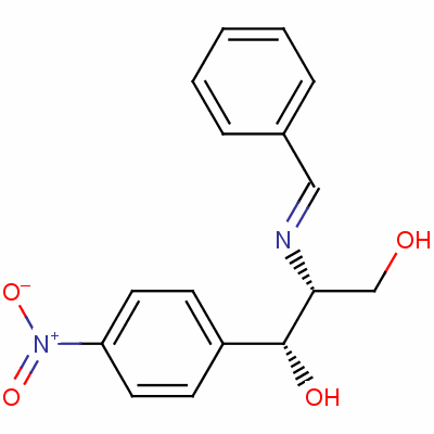 [R(r*,r*)]-2-(benzylideneamino)-1-(4-nitrophenyl)propane-1,3-diol Structure,55174-65-7Structure