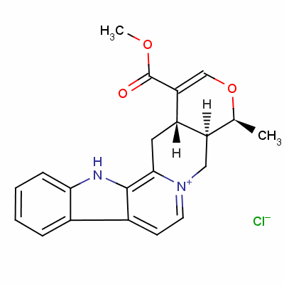 (19Alpha)-3,4,5,6,16,17-hexadehydro-16-(methoxycarbonyl)-19-methyloxayohimbanium chloride Structure,55322-91-3Structure